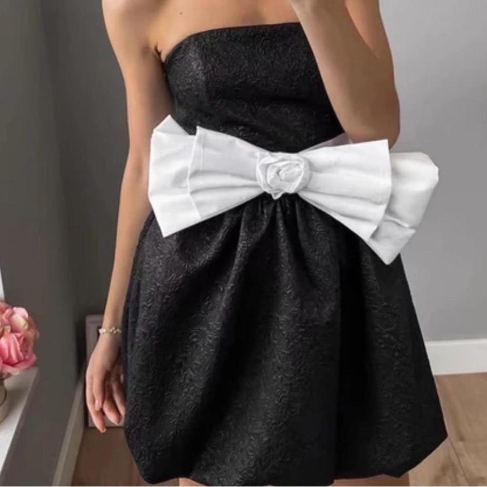 Zara bow sleeveless mini dress